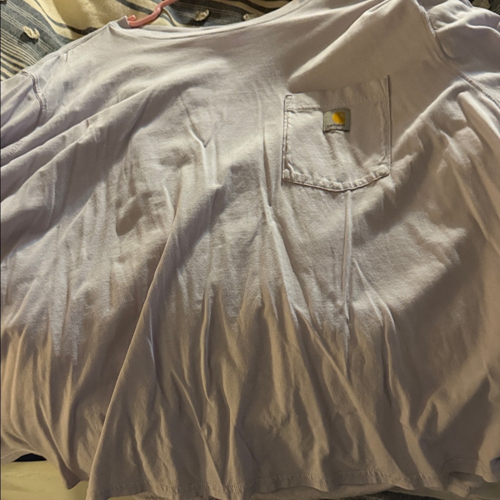 Carhartt Lilac long-Sleeve Pocket Tee with Logo Patch